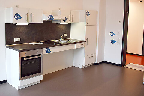 unterfahrbare Küche in der Wohnanlage Alte Färberei