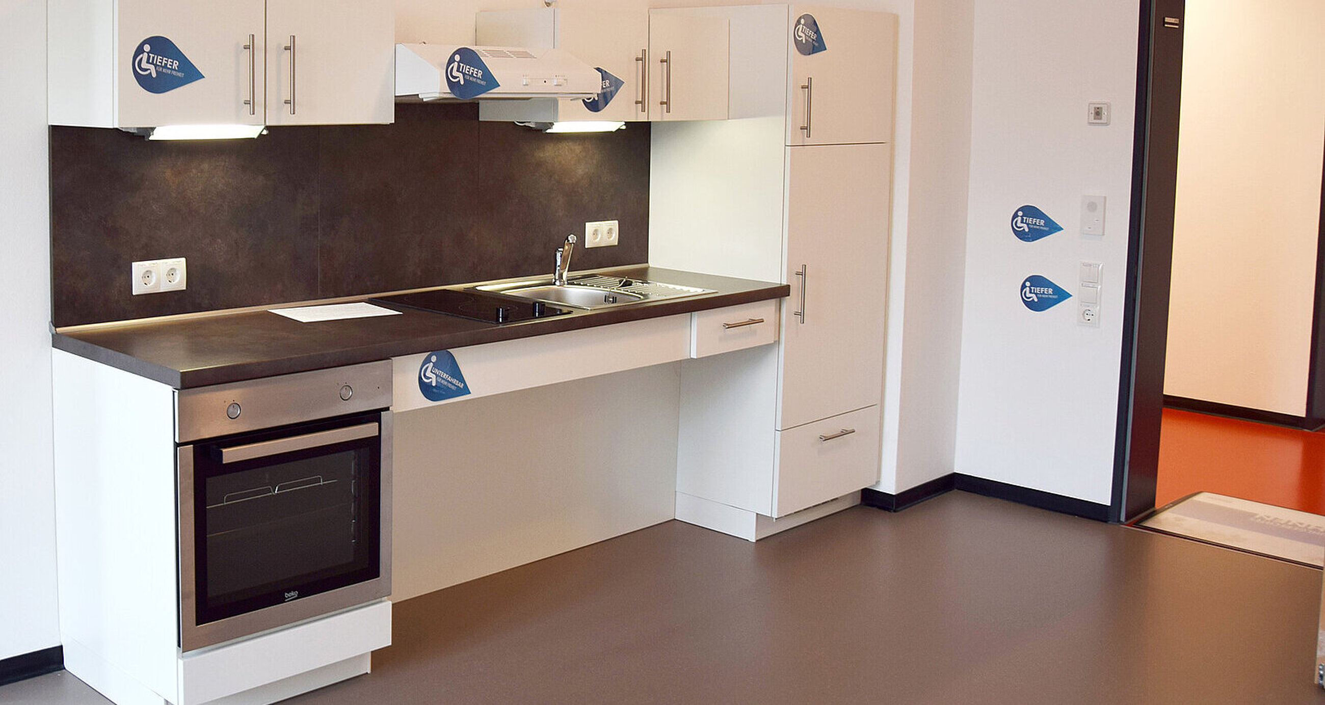 unterfahrbare Küche in der Wohnanlage Alte Färberei